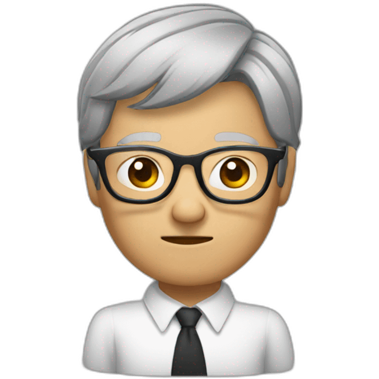 Chinese grey hair wear glasses thumb down emoji