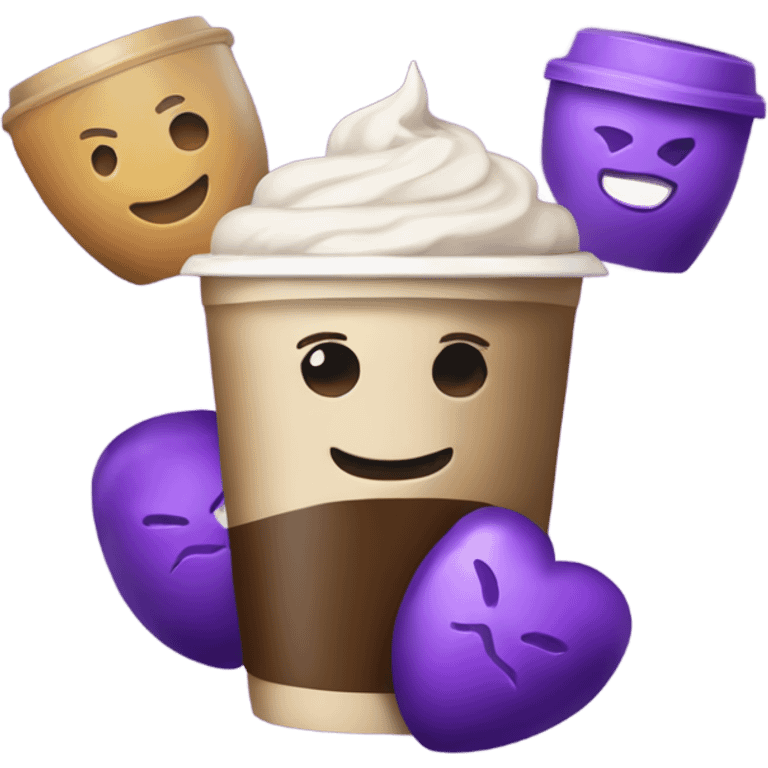 New Year's coffee Starbux with the name Kirill and a purple heart emoji