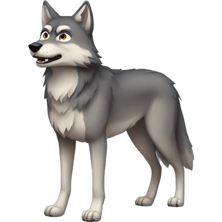 Wolf fullbody emoji