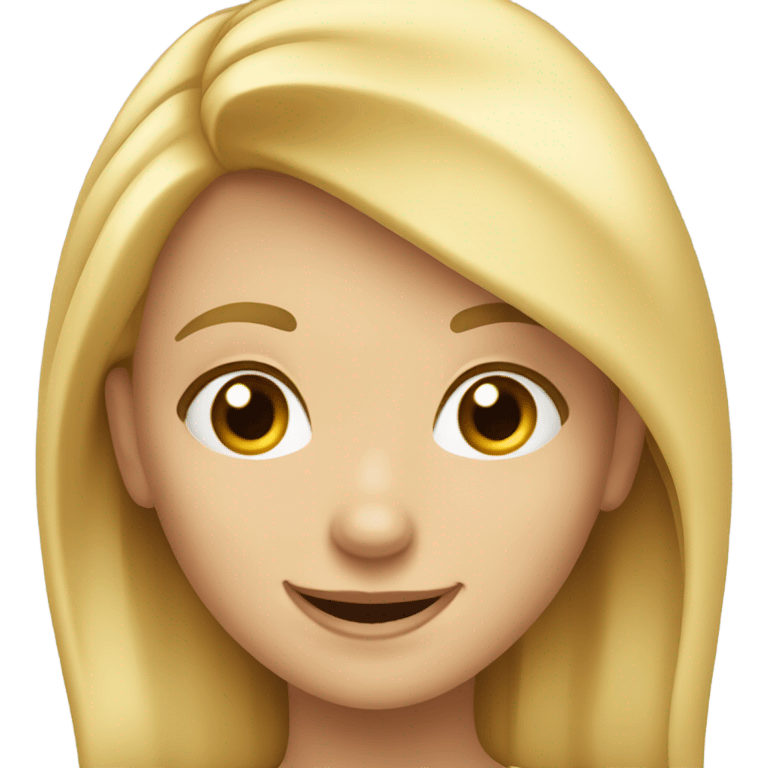 blonde girl portrait winking emoji