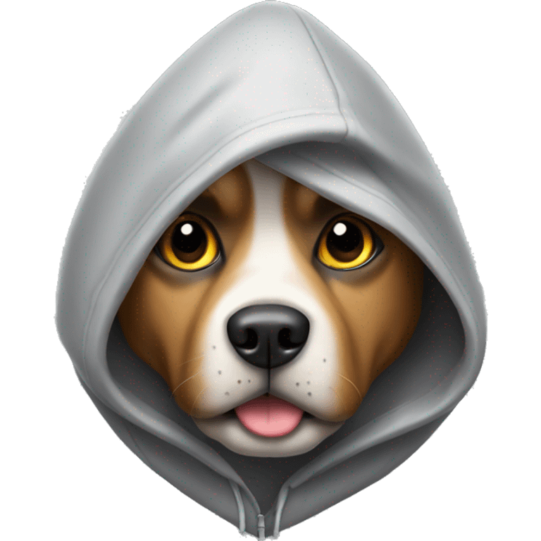 Dog with a cute hood emoji