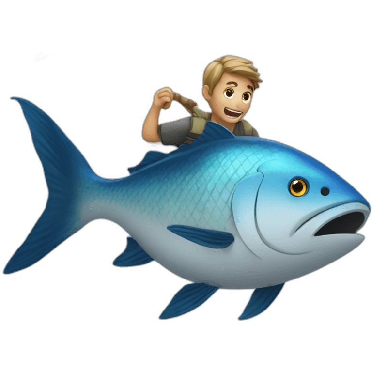 Jonah inside the fish emoji