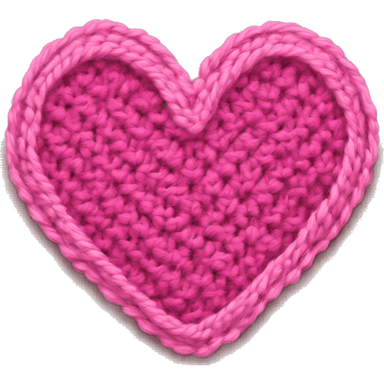 Pink crochet classic round heart emoji