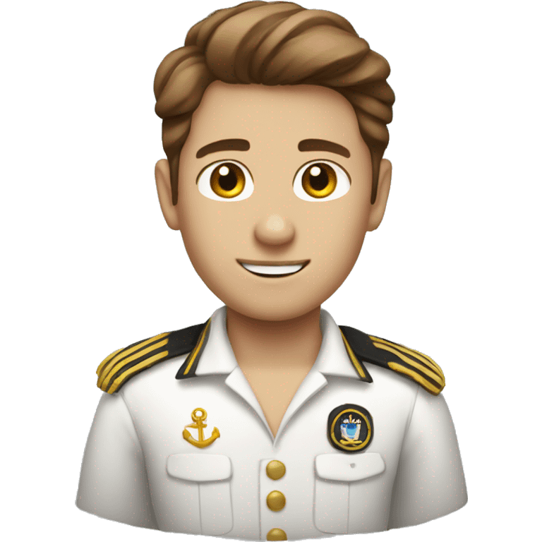 White boy with brown hair dressed as a yacht captain  emoji