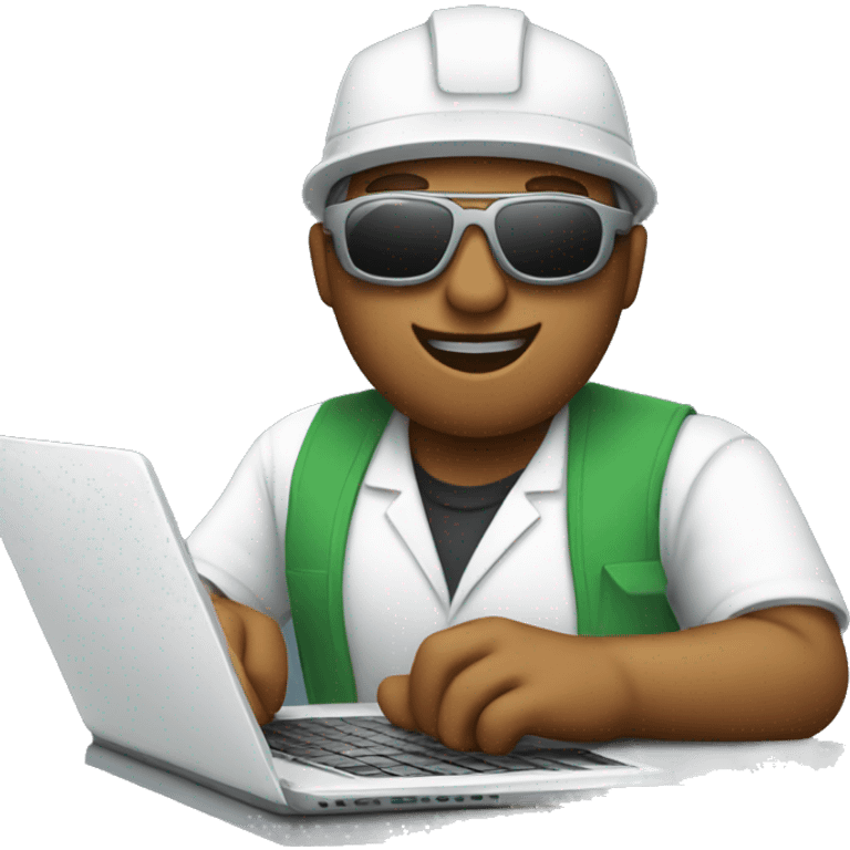 technician work laptop with sunglasses emoji