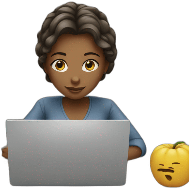 girl working in IT with laptop emoji