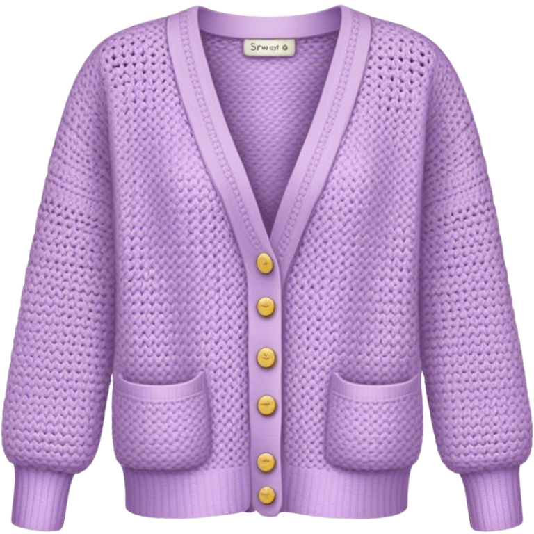 pastel muted purple crocheted cardigan emoji