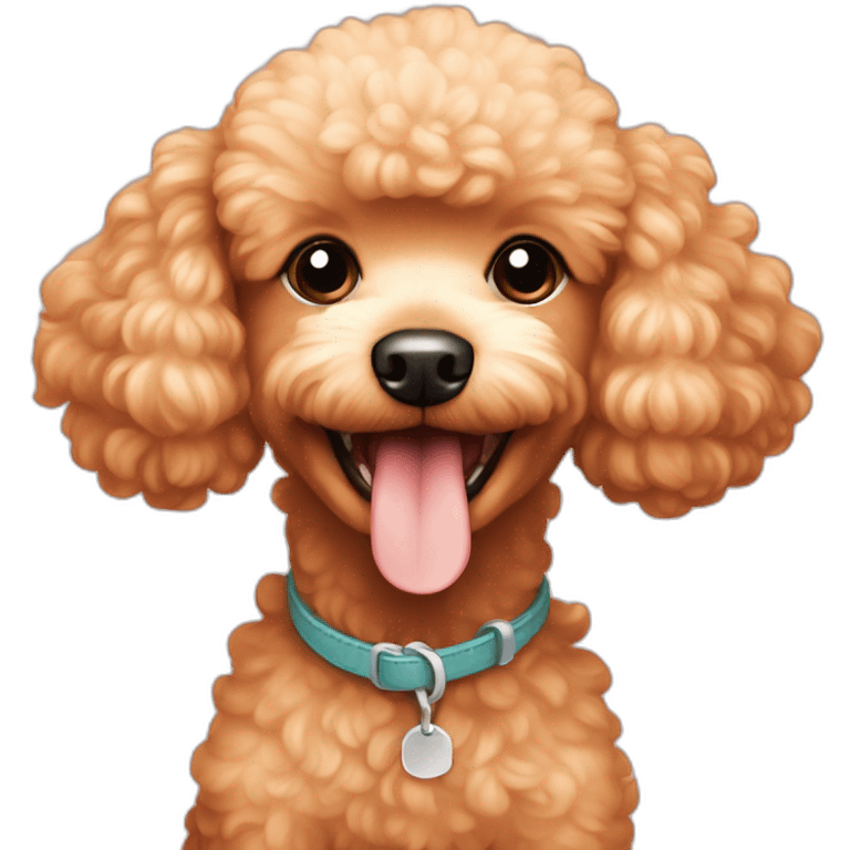 Happy little toy apricot poodle emoji