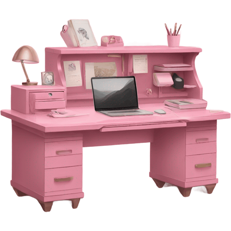 aesthetic desk pink emoji