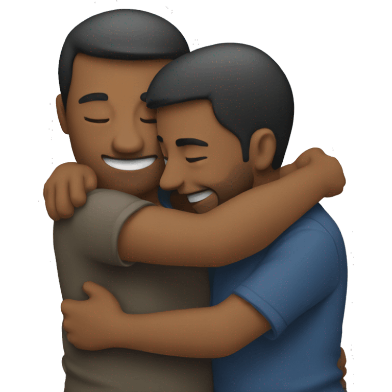 Two men hugging  emoji