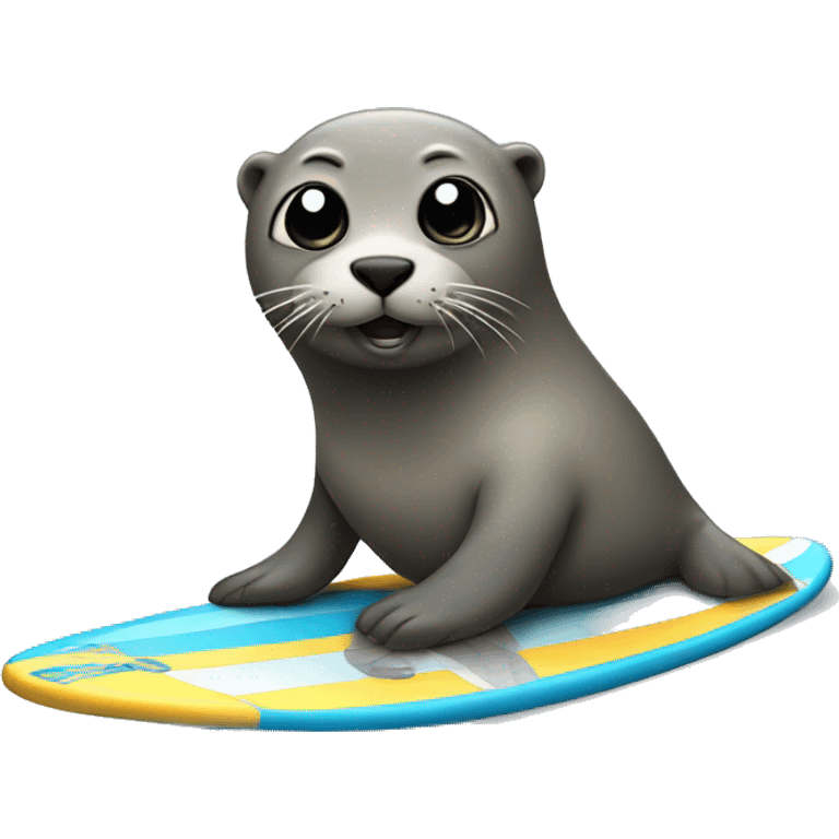 A seal on a surf board  emoji