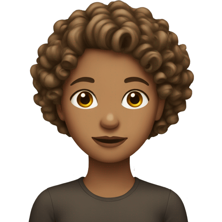 girl with curly brown hair emoji