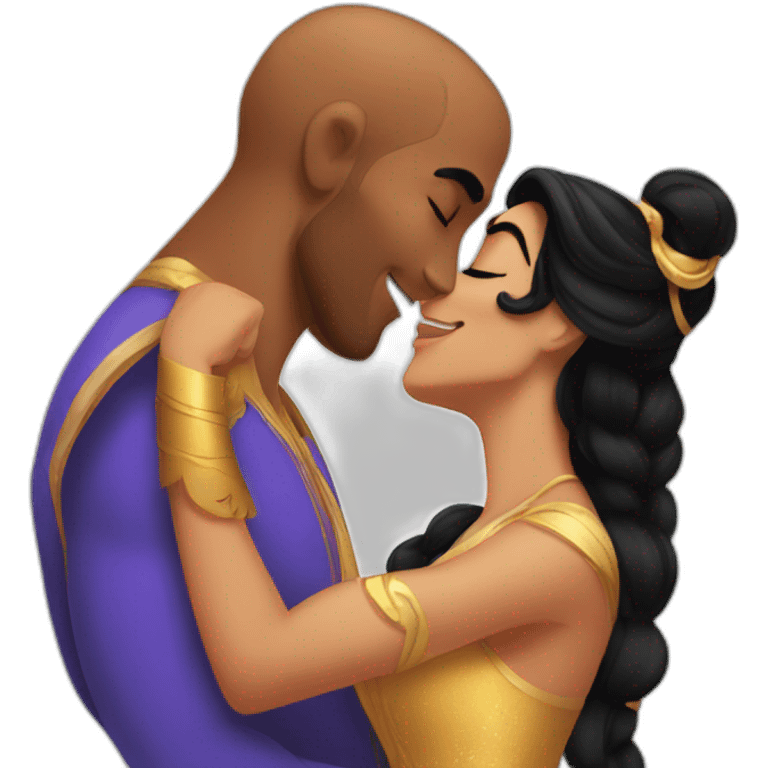 Disney Aladdin kissing Hercules emoji