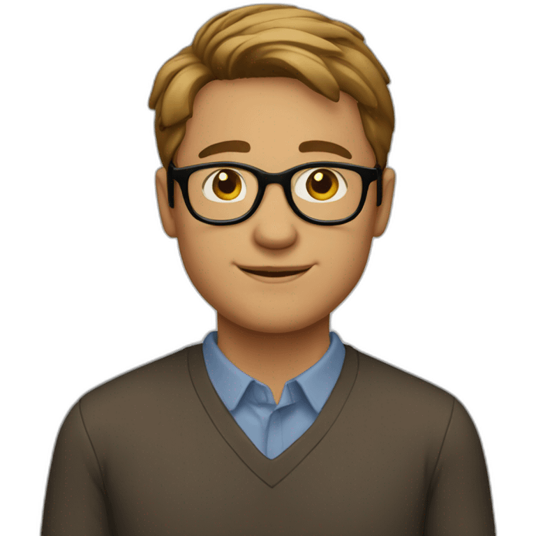 white-male-brown-hair-black-round-glasses emoji