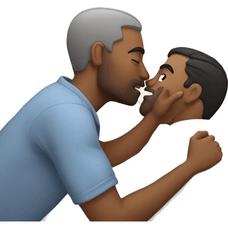 Make a man kissing a man in the bed emoji