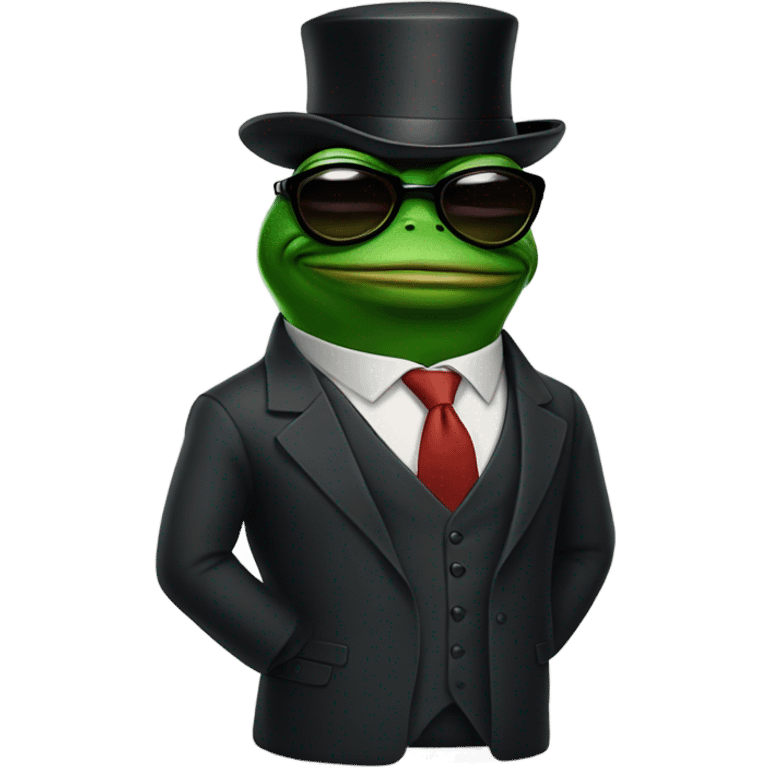 Pepe frog in sunglasses and business suit emoji