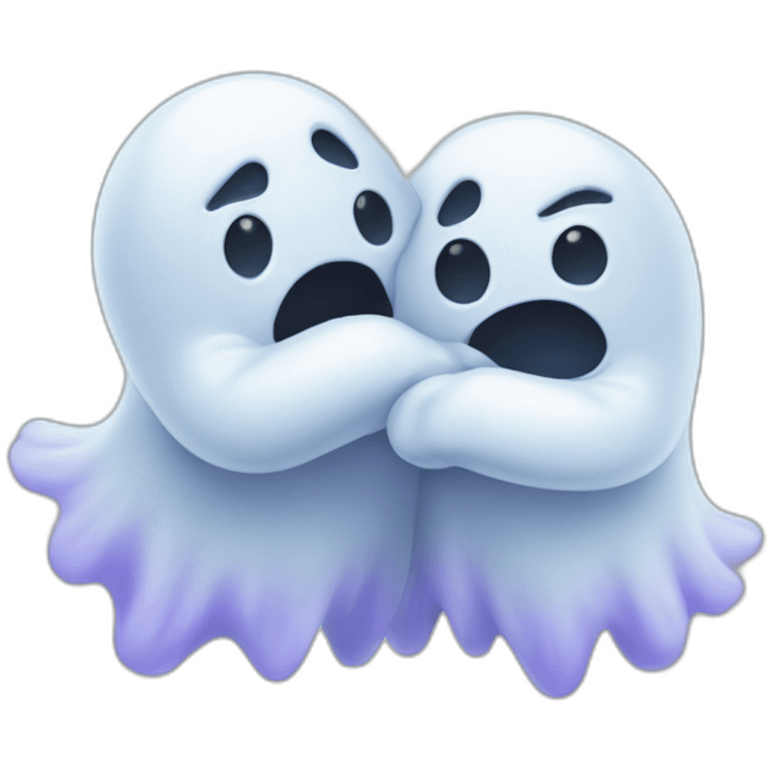 two hugging ghosts emoji