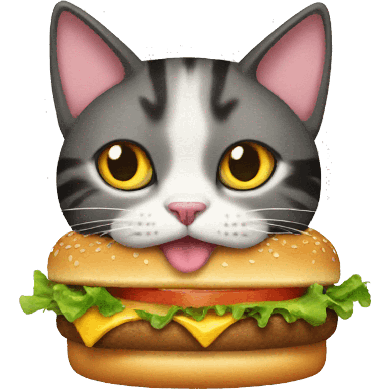 cat eat burger emoji