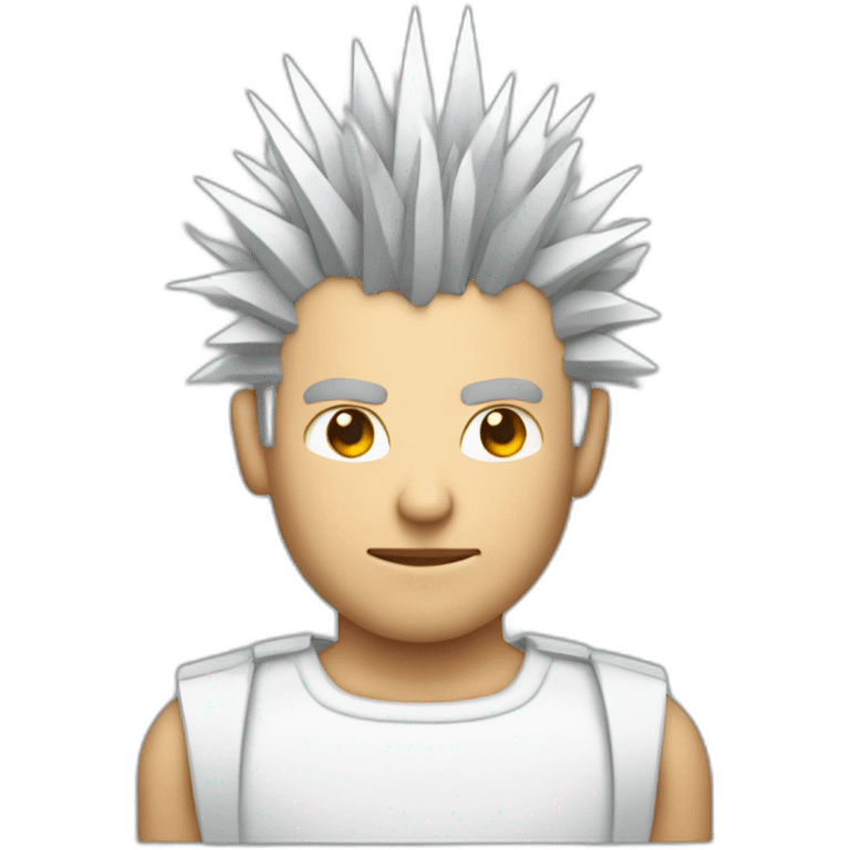 spiky hair white man cyborg pixelated emoji