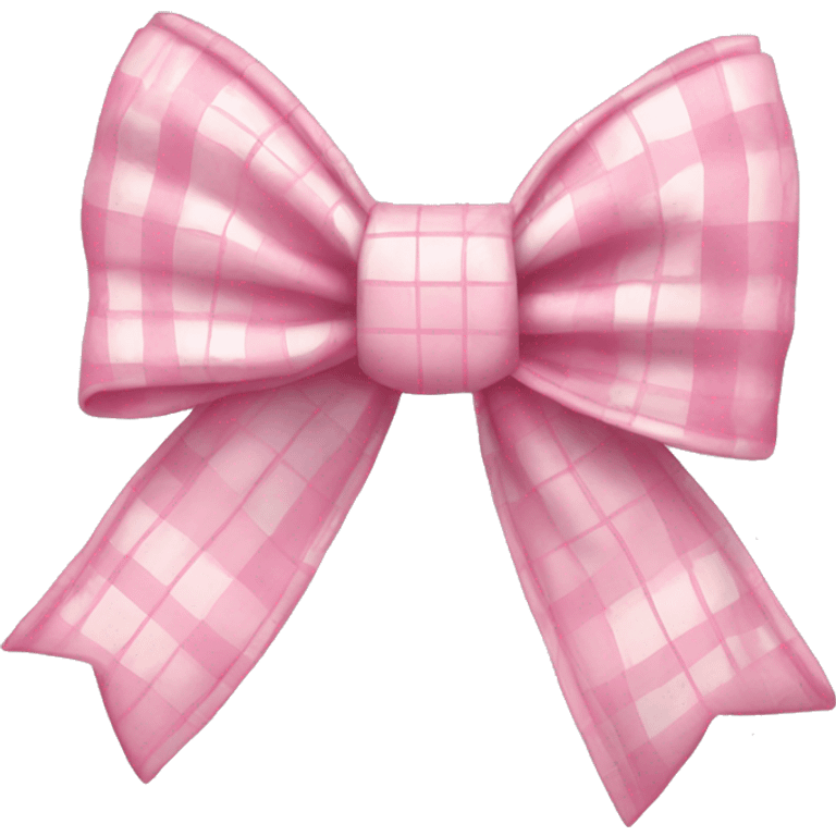 pastel pink plaid bow emoji