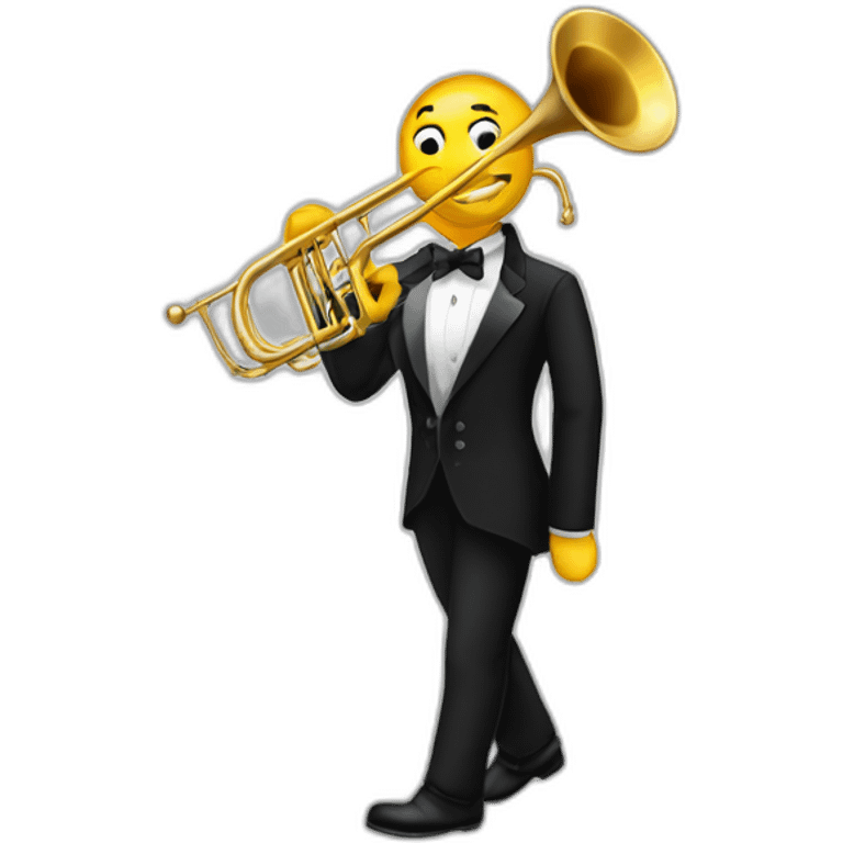 Classical Trombone player in a tuxedo emoji