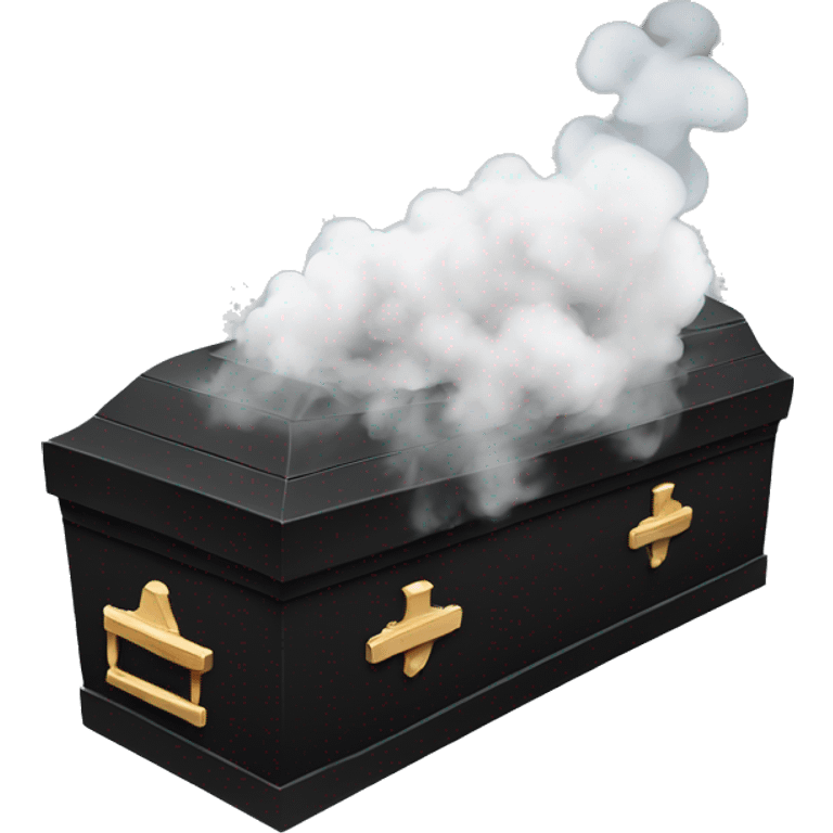 Coffin with smoke emoji