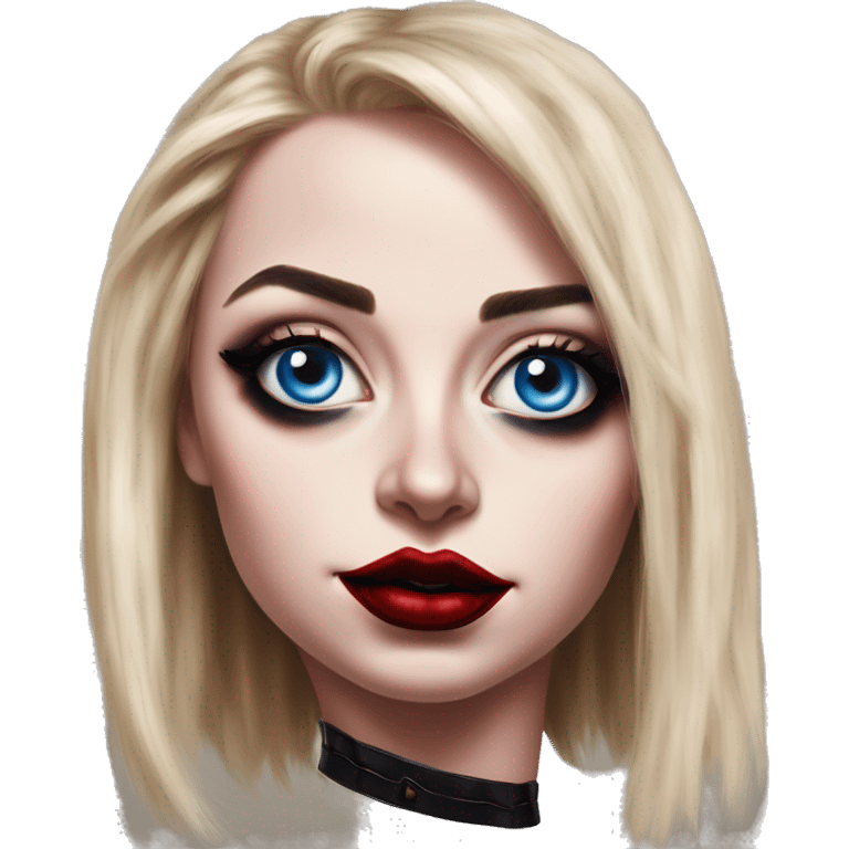 Arabic Elon Musk in Harley Quinn style, oil paint, mysterious eyes, intricate lips, masterpiece portrait, odd perspective, beautiful, desirable, logical emoji