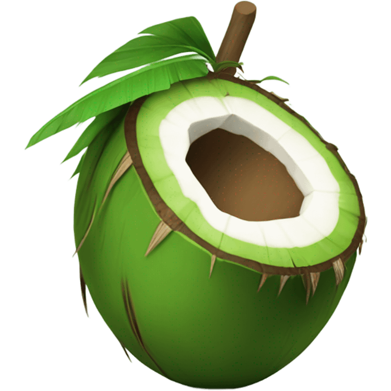   Whole green coconut drinkable emoji