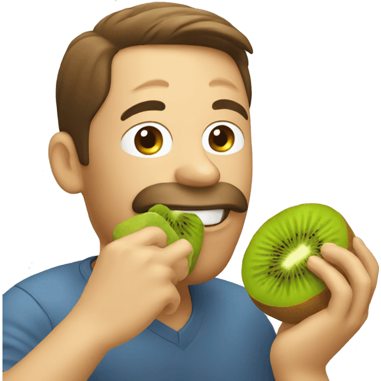 Man eating kiwi emoji