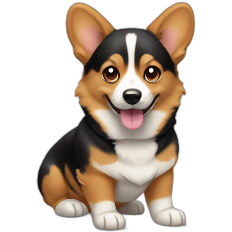 black and caramel corgi emoji