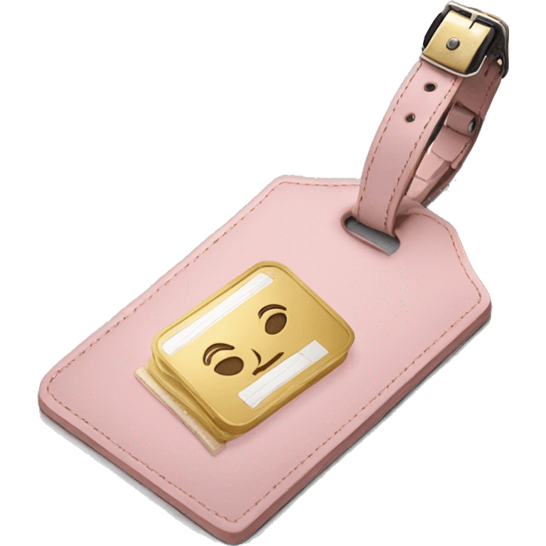 Light pink and gold luggage tag emoji