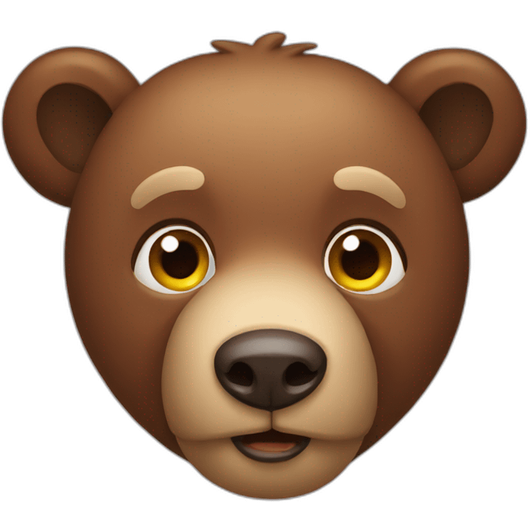 Brown bear seeing emoji