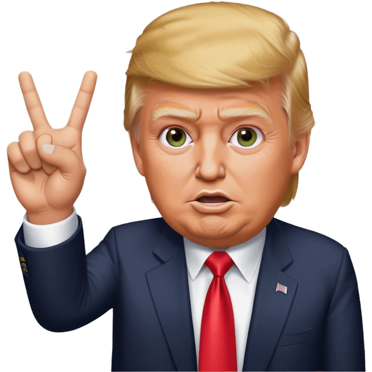 Donald  Trump shows victory with one hand hyperrealistic emoji