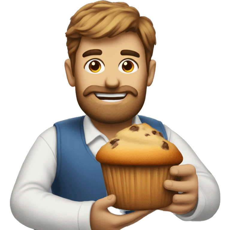 A muffin as the muffin man emoji