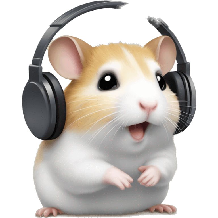 A hamster listening to a song emoji