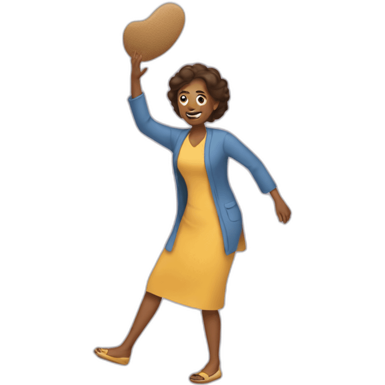 A mom throwing a slipper emoji