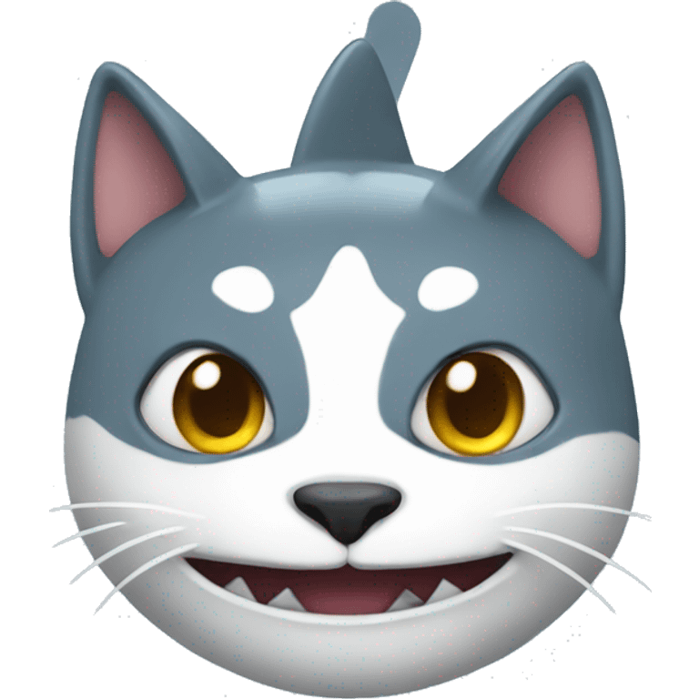 Cat in shark costume emoji