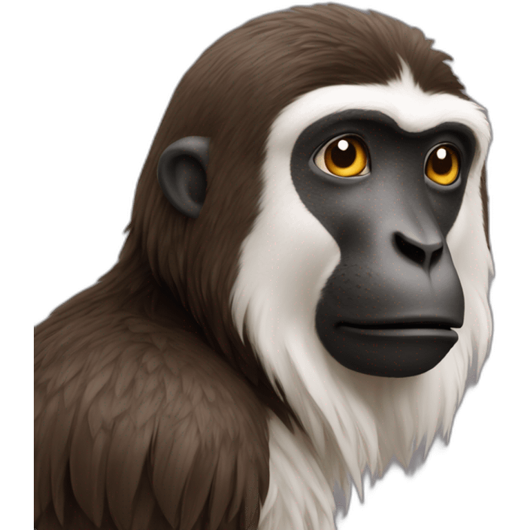 Singe mélangé avec un perroquet emoji