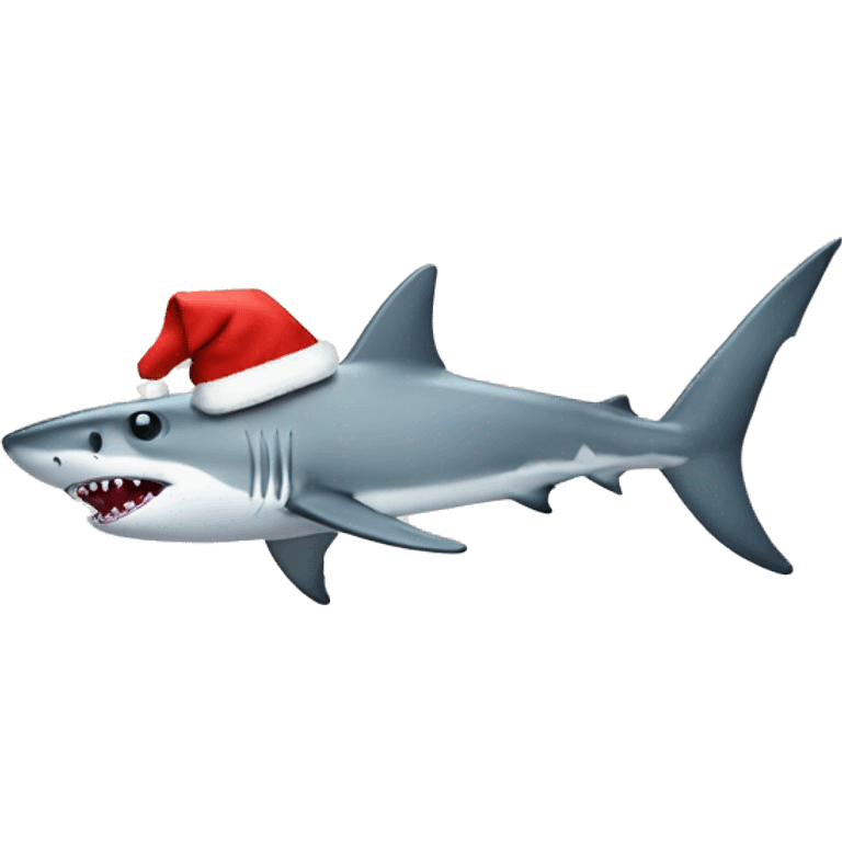 shark with a Christmas hat on emoji