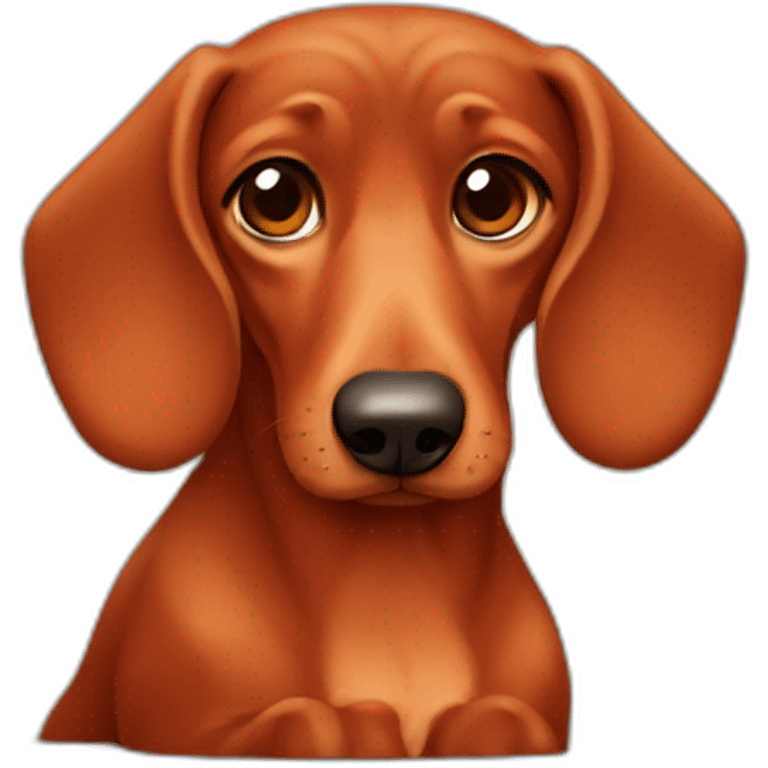 sad red dachshund emoji