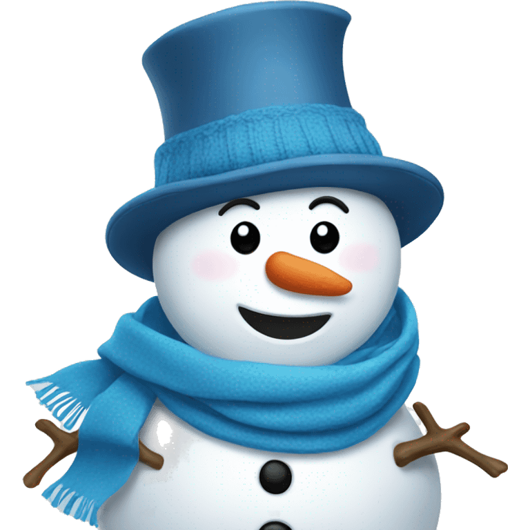 snowman with blue scarf emoji