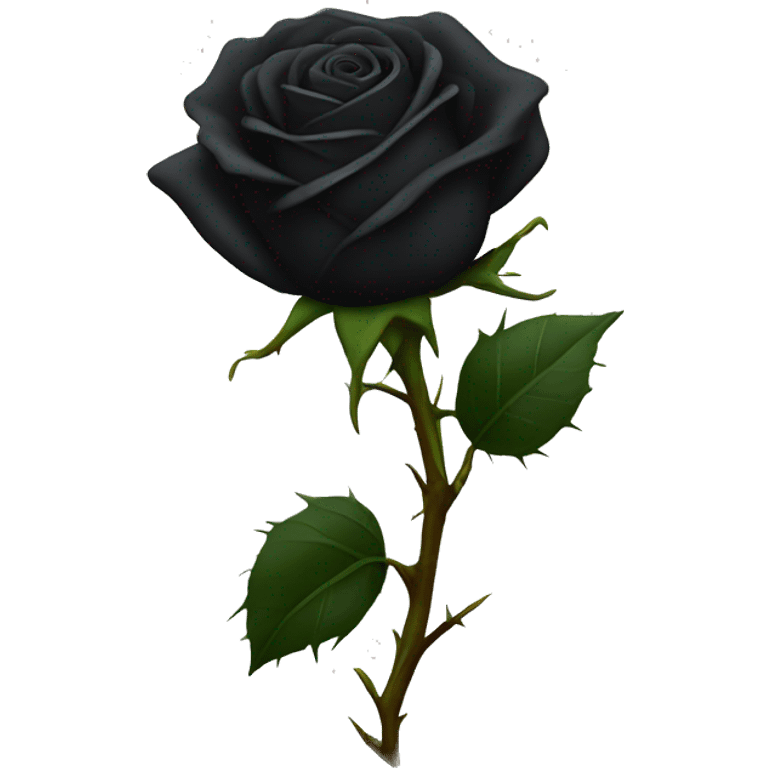 black rose with thorns emoji