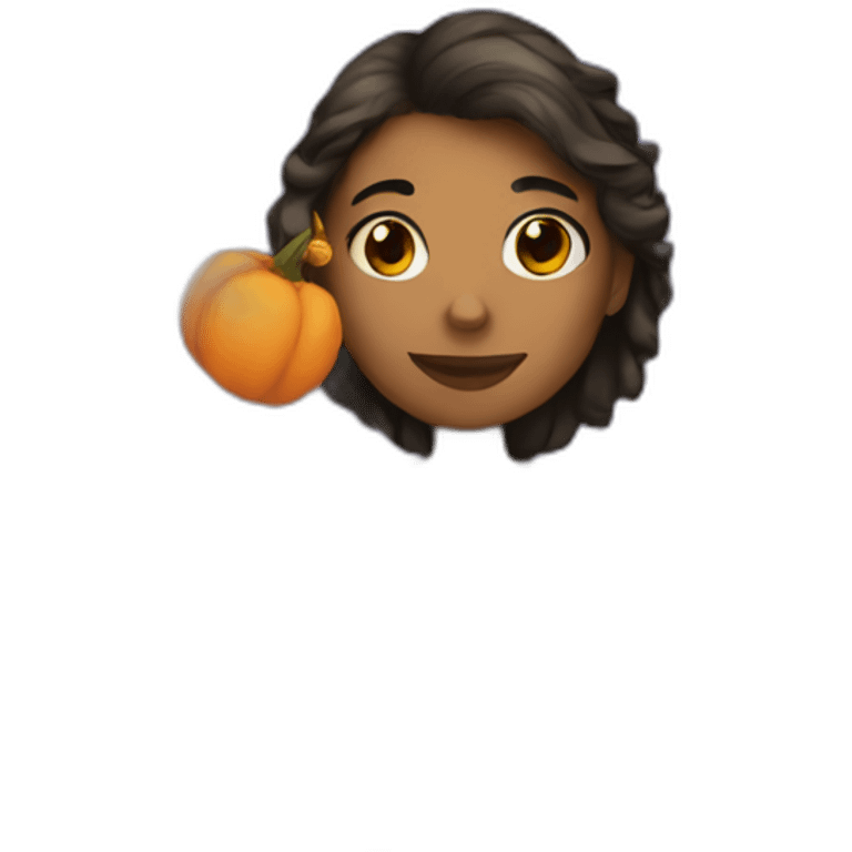 trans girl with pumpkin emoji