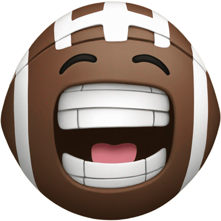 Laughing football emoji