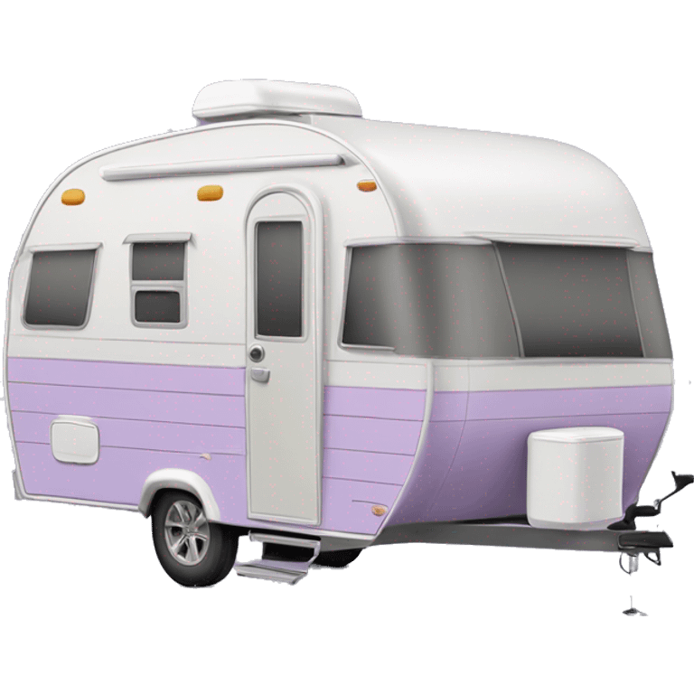 Realistic pastel purple camping travel trailer isolated.  emoji