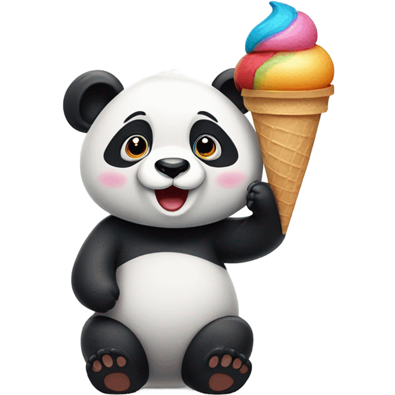 Panda eating ice cream emoji