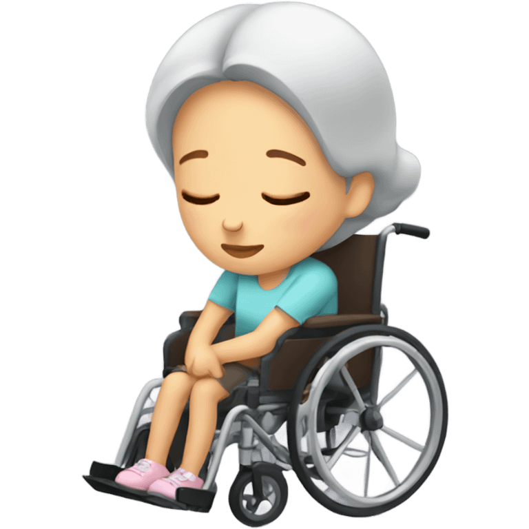 Girl sleeping in wheelchair emoji