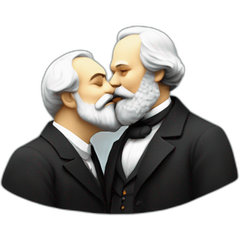 karl marx kissing Friedrich Engels emoji