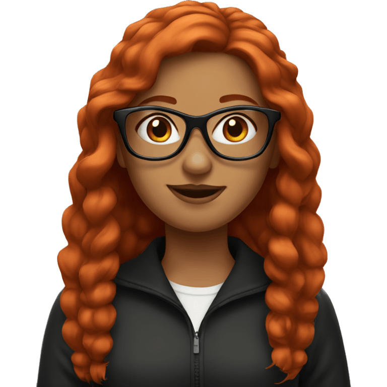 Red head girl with black glasses emoji