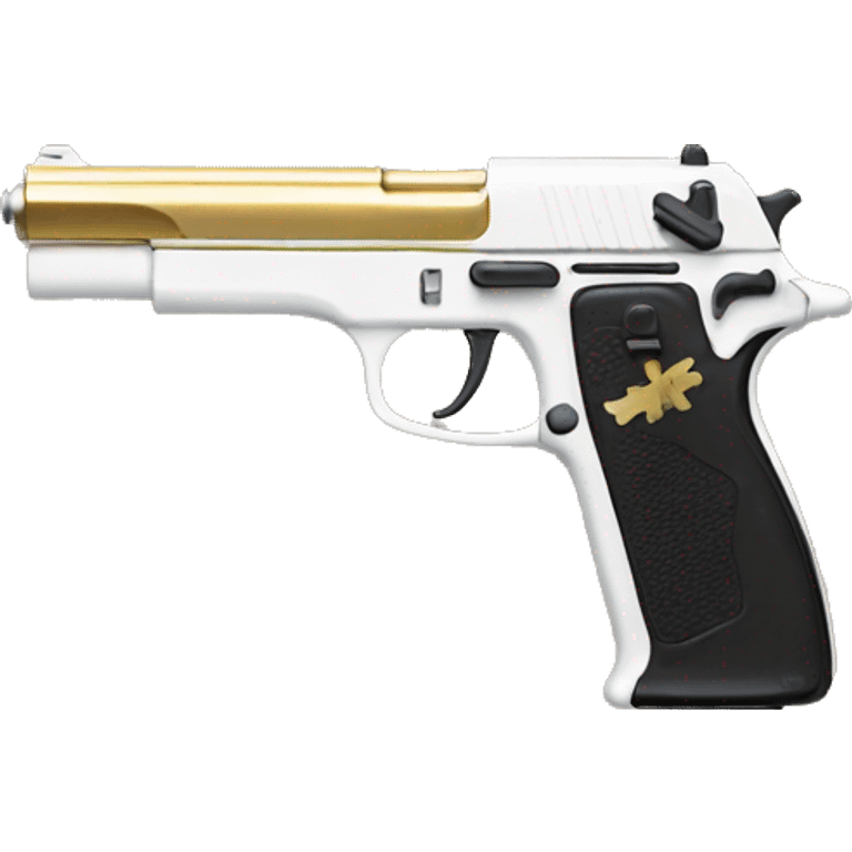 White and gold gun emoji